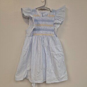 La Coqueta Blue Yellow Striped Dress 4Y